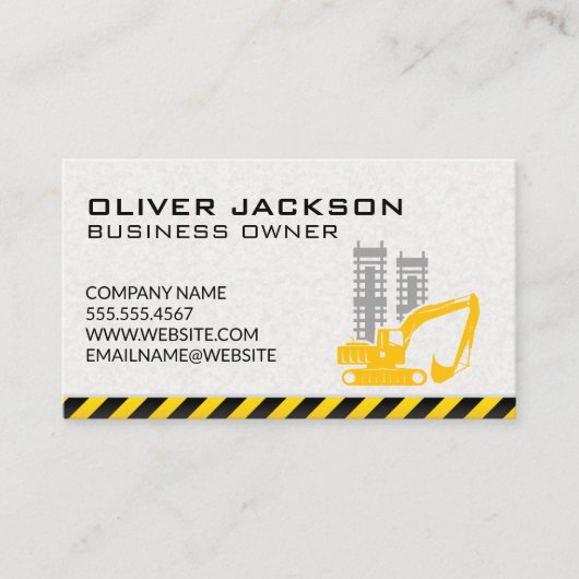 Bouw | Excavator-voertuig | Bouw Visitekaartje (Voorkant)