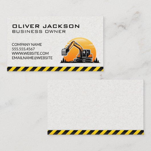 Bouw | Excavator-voertuig Visitekaartje (Voorkant / Achterkant)