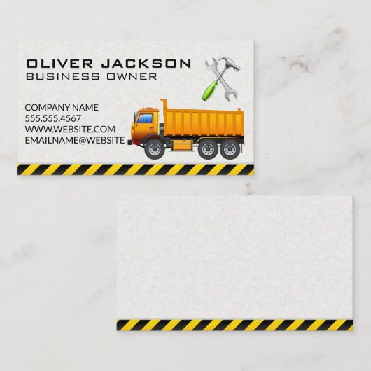 Bouw | Excavator | Werktraject Visitekaartje (Voorkant / Achterkant)