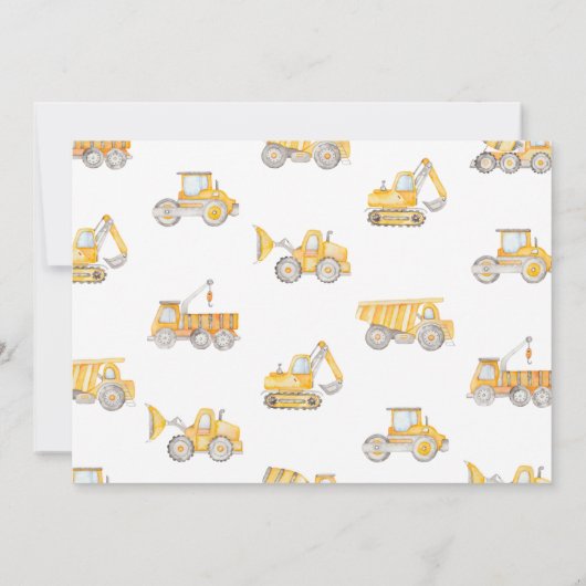 Bouw Foto 1st Birthday Uitnodiging (Achterkant)