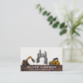 Bouw Gebouw Logo | Zware machines Visitekaartje (Staand voorkant)