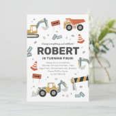 Bouw Gedempte Boho Verjaardagsfeestuitnodiging Kaart (Staand voorkant)