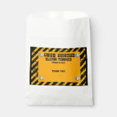 Bouw Geel & Zwart Baby shower Bedankzakje (Voorkant)