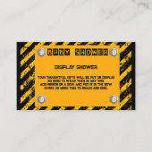 Bouw Geel & Zwart Baby shower Informatiekaartje (Voorkant)