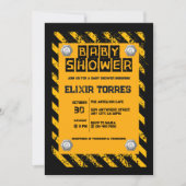 Bouw Geel & Zwart Baby shower Kaart (Voorkant)