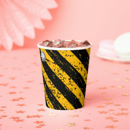 Bouw Geel & Zwart Baby shower Papieren Bekers