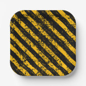 Bouw Geel & Zwart Baby shower Papieren Bordje (Voorkant)