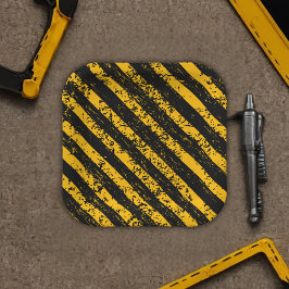 Bouw Geel & Zwart Baby shower Papieren Bordje