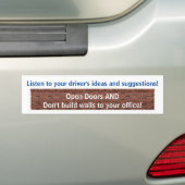 Bouw geen muren aan uw kantoor bumpersticker (Op auto)