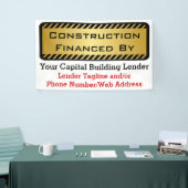Bouw gefinancierd door Bank Developer Job Sign Spandoek (Beurs)