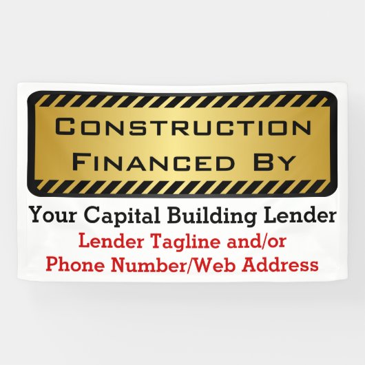 Bouw gefinancierd door Bank Developer Job Sign Spandoek (Horizontaal)