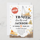 Bouw Gele Dump Truck Boy Birthday Invita Kaart (Voorkant)