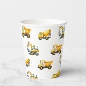 Bouw, gele dump truck cups papieren bekers (Achterkant)