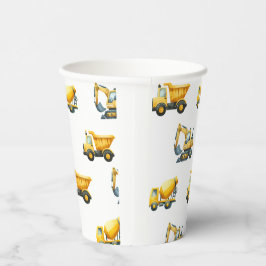 Bouw, gele dump truck cups papieren bekers