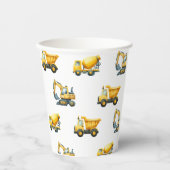 Bouw, gele dump truck cups papieren bekers (Voorkant)