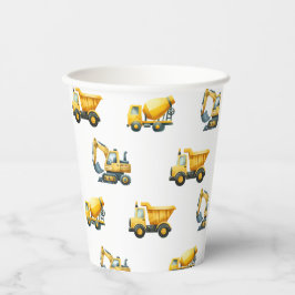 Bouw, gele dump truck cups papieren bekers