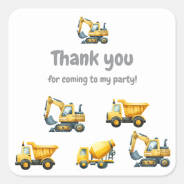 Bouw, gele dump truck dank u sticker