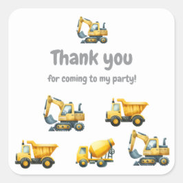 Bouw, gele dump truck dank u sticker