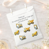 Bouw, gele dump truck gunstzak bedankzakje (Geknipt)