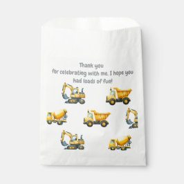 Bouw, gele dump truck gunstzak bedankzakje
