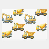 Bouw, gele dump truck inpakpapier vel (Voorkant)