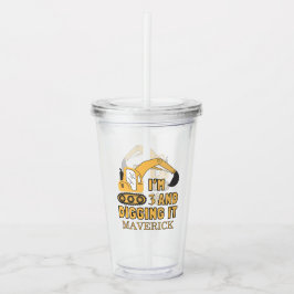 Bouw Gele Jongens Dump Truck Verjaardag Acryl Drinkbeker