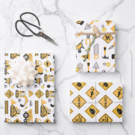 Bouw Gele Jongens Dump Truck Verjaardag Inpakpapier Vel