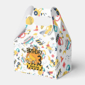 Bouw gele vrachtwagens auto 3e verjaardag bedankdoosjes (Voorkant Zijde)