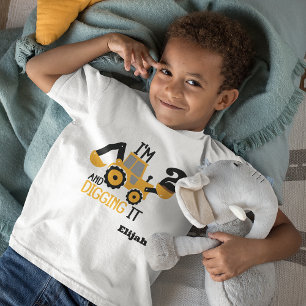 Bouw Gelukkige Verjaardag Graven Op Leeftijd Naam Kinder Shirts