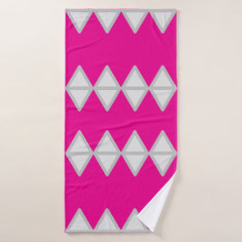 Bouw geometrie in roze en wit bad handdoek
