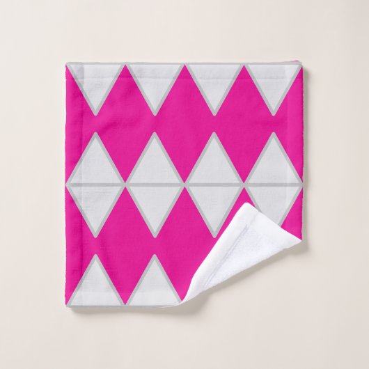 Bouw geometrie in roze en wit bad handdoek (Wasdoekje)