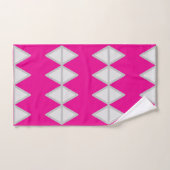 Bouw geometrie in roze en wit bad handdoek (Handdoek)