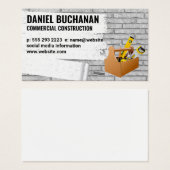 Bouw | Gepilde bakstenen muur | Gereedschapsvak Visitekaartje (Voorkant /achterkant)