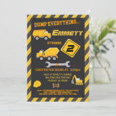 Bouw Gereedschap Jongen Verjaardag Party Uitnodigi Kaart (Staand voorkant)