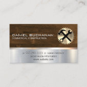 Bouw | Gereedschap | Metalen achtergrond Visitekaartje (Voorkant)