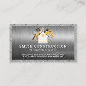 Bouw Gereedschap Thuis Logo | Staal Metaal Visitekaartje (Voorkant)