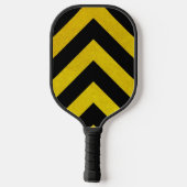 Bouw-Gevaarlijke-Strepen Zwart & Geel Pickleball Paddle (Achterkant)