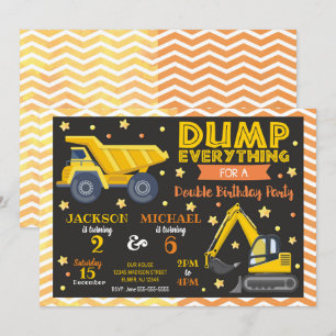 Bouw gezamenlijke verjaardag uitnodiging broers en