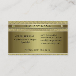 Bouw Gold Metal Embossed Visitekaartje