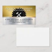 Bouw | Goud Metaal | Timmergereedschap Visitekaartje (Voorkant / Achterkant)