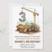 Bouw graafmachine 3e verjaardag kaart (Voorkant)