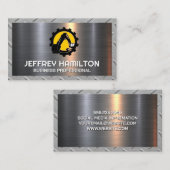 Bouw graafmachine | Borden staalplaat Visitekaartje (Voorkant / Achterkant)