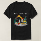 Bouw Graafmachine Kerst Ornamenten Grappig T T-shirt (Design voorkant)