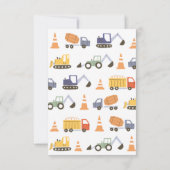 Bouw graafmachine kinder klas valentine notitiekaartje (Achterkant)