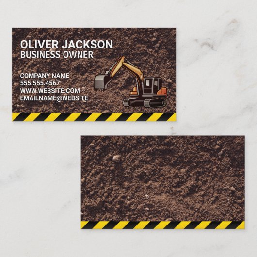 Bouw | Graafmachine | Vastgoedontwikkeling Visitekaartje (Voorkant / Achterkant)