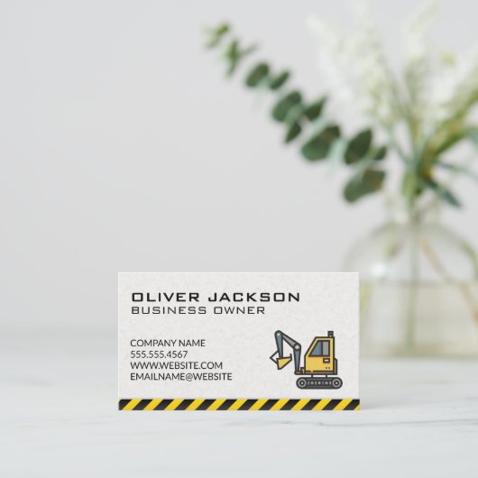 Bouw | graafmachine visitekaartje (Staand voorkant)