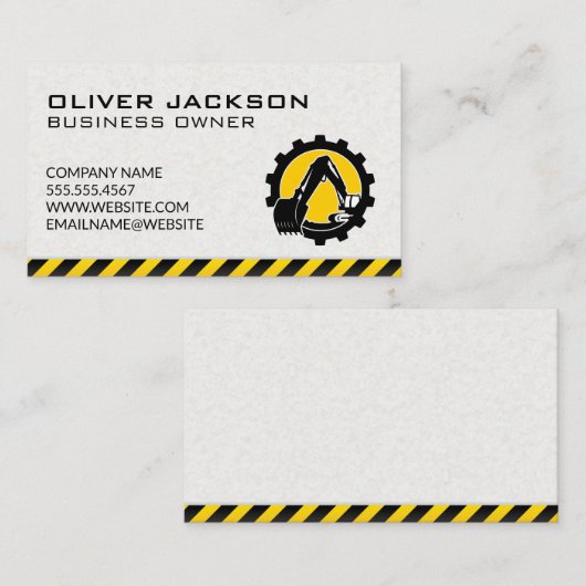 Bouw | Graafwerktuig Logo | Bouwer Visitekaartje (Voorkant / Achterkant)