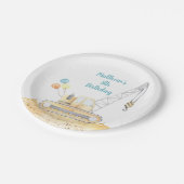 Bouw gradiëntpomp vrachtdag papieren bordje (Gekanteld)