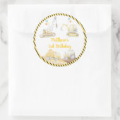 Bouw gradiëntpomp vrachtdag ronde sticker (Tas)