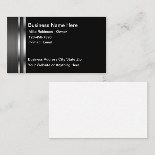 Bouw Grijs Zilveren Tone Modern Visitekaartje (Voorkant / Achterkant)